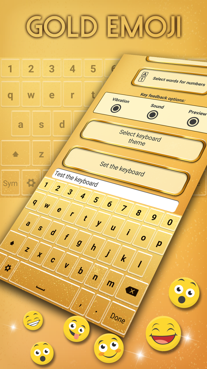 Android application Gold Emoji Keyboard Changer screenshort