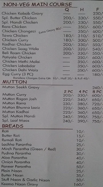 Fateh's Grill menu 