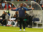 Pitso Mosimane head coach of Mamelodi Sundowns during the Absa Premiership match between Chippa United and Mamelodi Sundowns at Nelson Mandela Stadium on August 14, 2019 in Port Elizabeth, South Africa. 