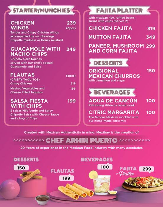 Mexibay Mexican Kitchen menu 