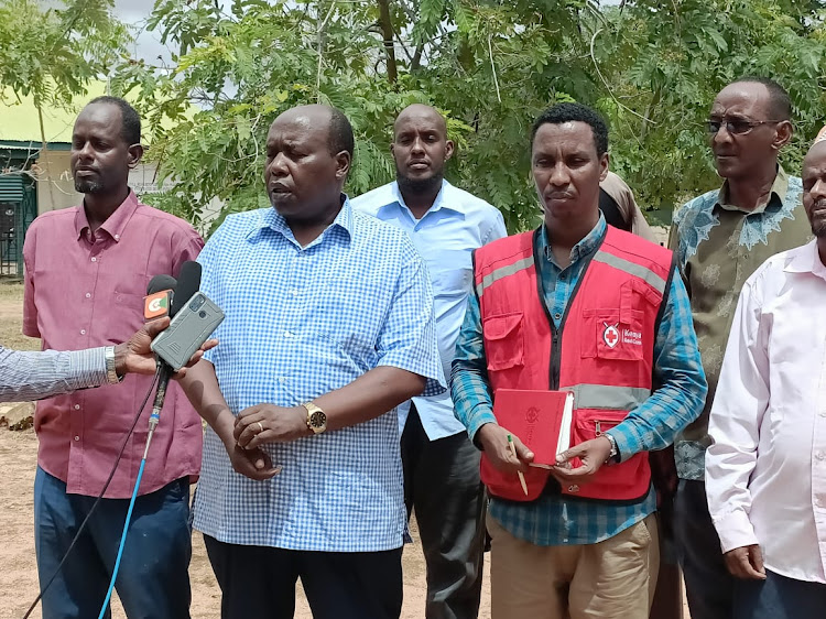 Garissa county commissioner Boaz Cherutich after chairing a county steering committee to assess the drought situation and come up with interventions on Saturday, April 30.