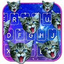 Download Blue Galaxy Kitty Keyboard Theme Install Latest APK downloader