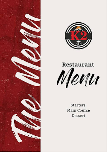 K2 Restaurant menu 