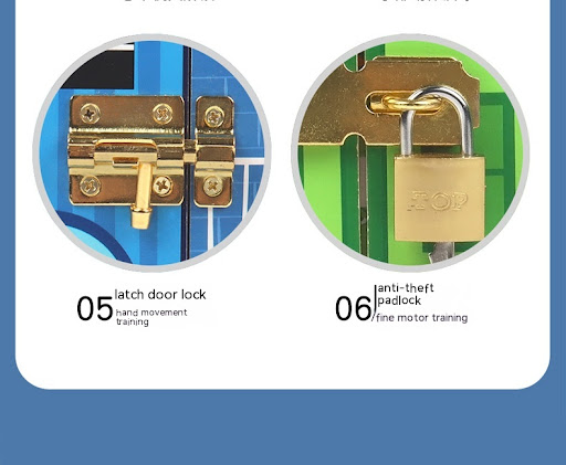 Title 8, Childrens Wooden Unlock Busy Board Early Educa...
