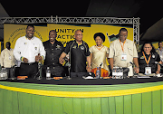 The ANC top six: Zweli Mkhize; Cyril Ramaphosa; Jacob Zuma; Baleka Mbete; Gwede Mantashe and Jessie Duarte. File photo.