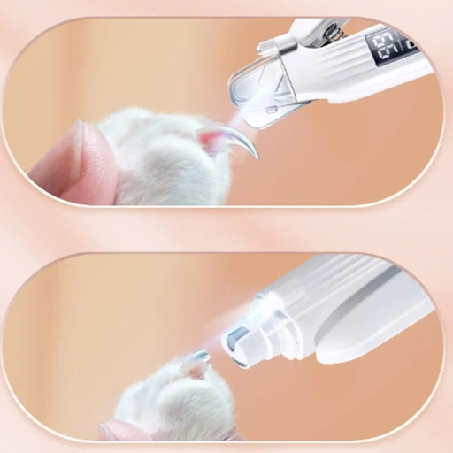 2 In 1 Electric Pet Nail Grinder Led Light Cat Dogs Nail Clippers Usb Rechargeable Paws Nail Cutter Grooming Trimmer Pet