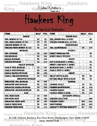 Hawker's King menu 1