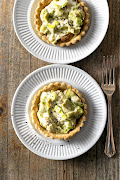 Parmesan pastry leek tartlets.