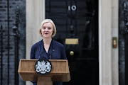 Prime Minister Liz Truss announces her resignation at Downing Street on October 20, 2022 in London, England. 