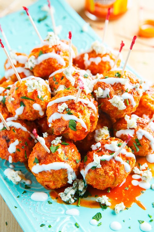 Jalapeno Popper Stuffed Buffalo Chicken Meatballs