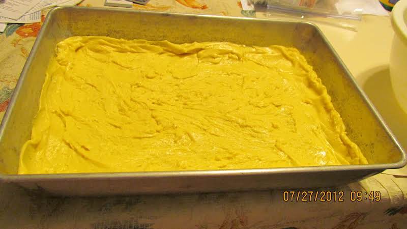 Cake Mix Crust Spread Into A 9x13 Pan. 7/28/12