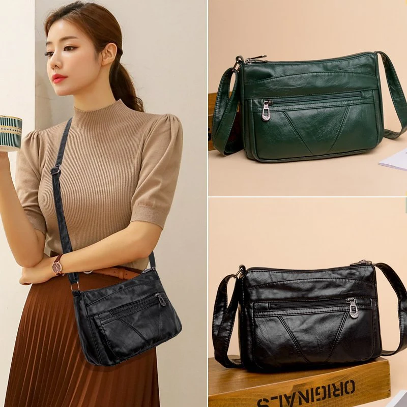 New Trendy One Shoulder Women's Soft Leather Messenger Bag, Stylish and Comfortable, Perfect for Everyday Use and Travel