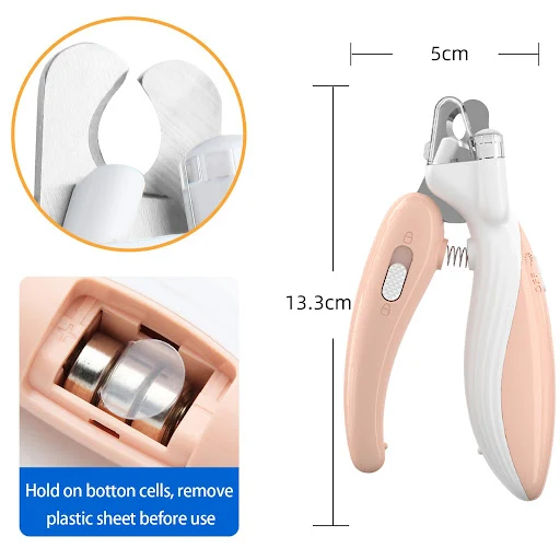Professional Pet Nail Clippers with Led Light Pet Claw Grooming Scissors for Dogs Cats Small Animals Paw Nail Trimmer Pe