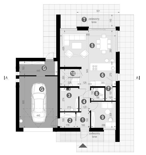 New House 758 G1 w1 - Rzut parteru