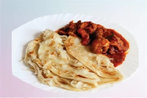 Paratha With Chicken Curry