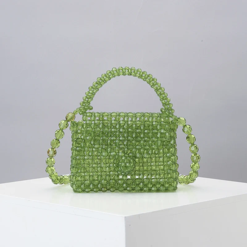 Sac Bandoulière Femme Mignon Tissé à la Main Mini Acrylique Fait Main Idéal pour Sortir et Transporter l'Essentiel avec Style