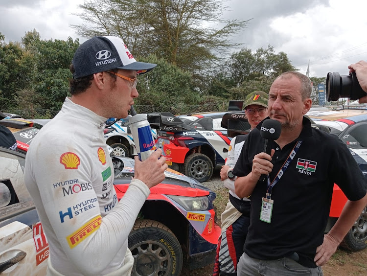 Thierry Neuville at the Media Zone