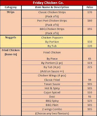 Friday Chicken Co. menu 1