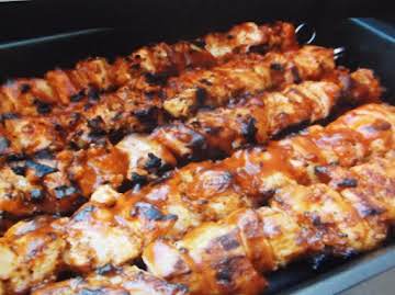 GRANDPA  ADAM'S BBQ. CHICKEN SKEWERS