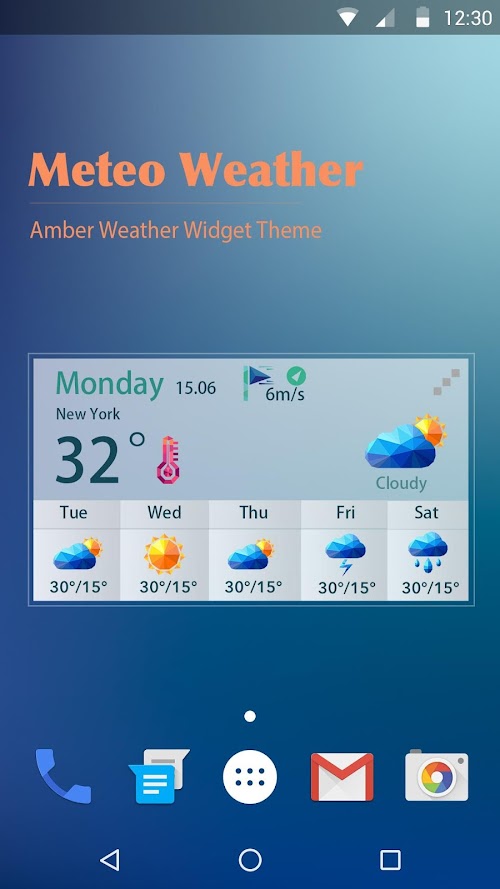 Android application Meteo Weather &amp; Clock Widget screenshort