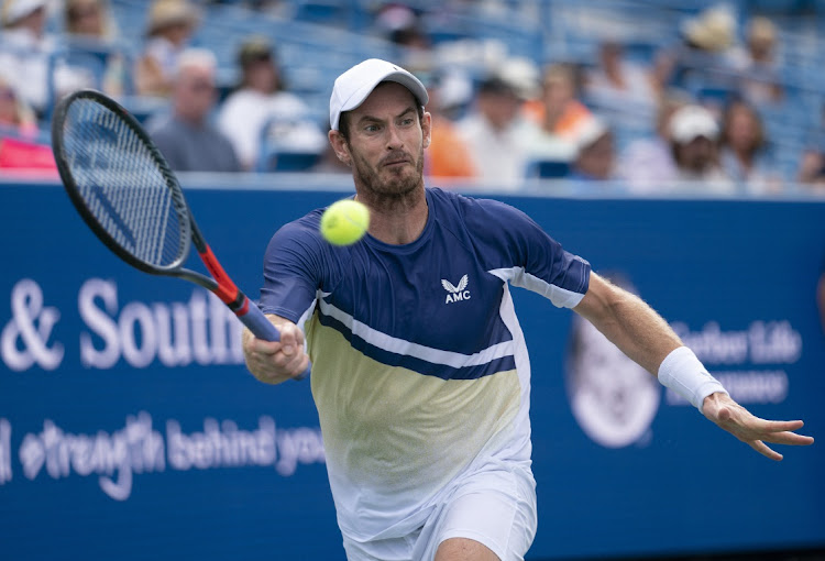 Britain's Andy Murray returns to Swiss Stanislas Wawrinka at the Western and Southern at the Lindner Family Tennis Centre on August 15, 2022 in Cincinnati, Ohio