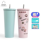 Bình Đựng Nước Giữ Nhiệt Có Ống Hút Dung Tích Lớn 750Ml Sweejar 304