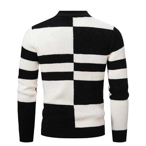 Title 6, Mens Half-high Collar Slim-fit Jumper Knitwear...