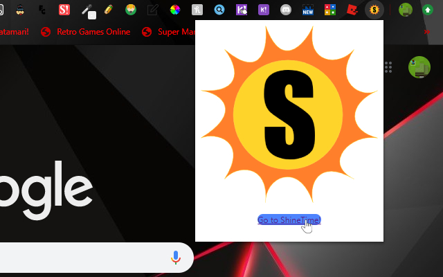 The ShineTime Button chrome extension