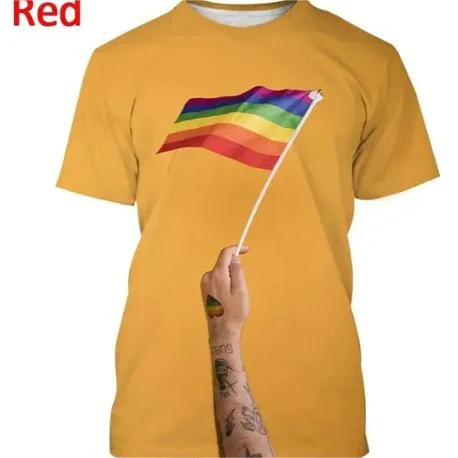 T-shirt 3D Arc-en-ciel Homme et Femme Oversize Manches Courtes Chemise Décontractée Mode Tops Tendance Design