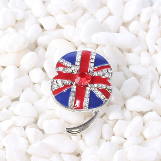 Title 3, British Flag Korean Poppy Flower Brooch, a beau...