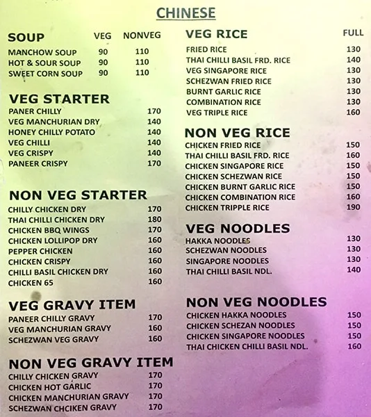 Food Box menu 