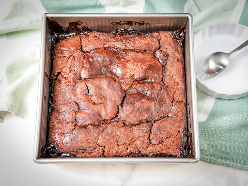 Lisa's Chocolate Cobbler ready to serve.