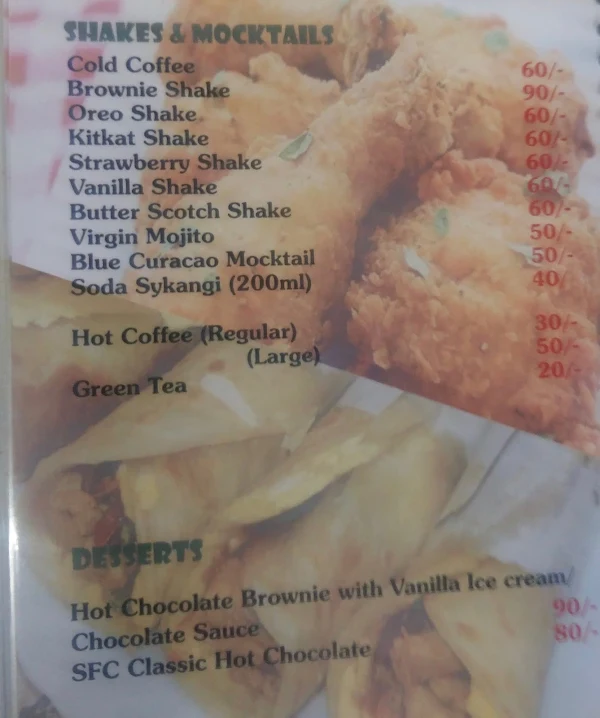 Sfc-Singh's Fried Chicken menu 