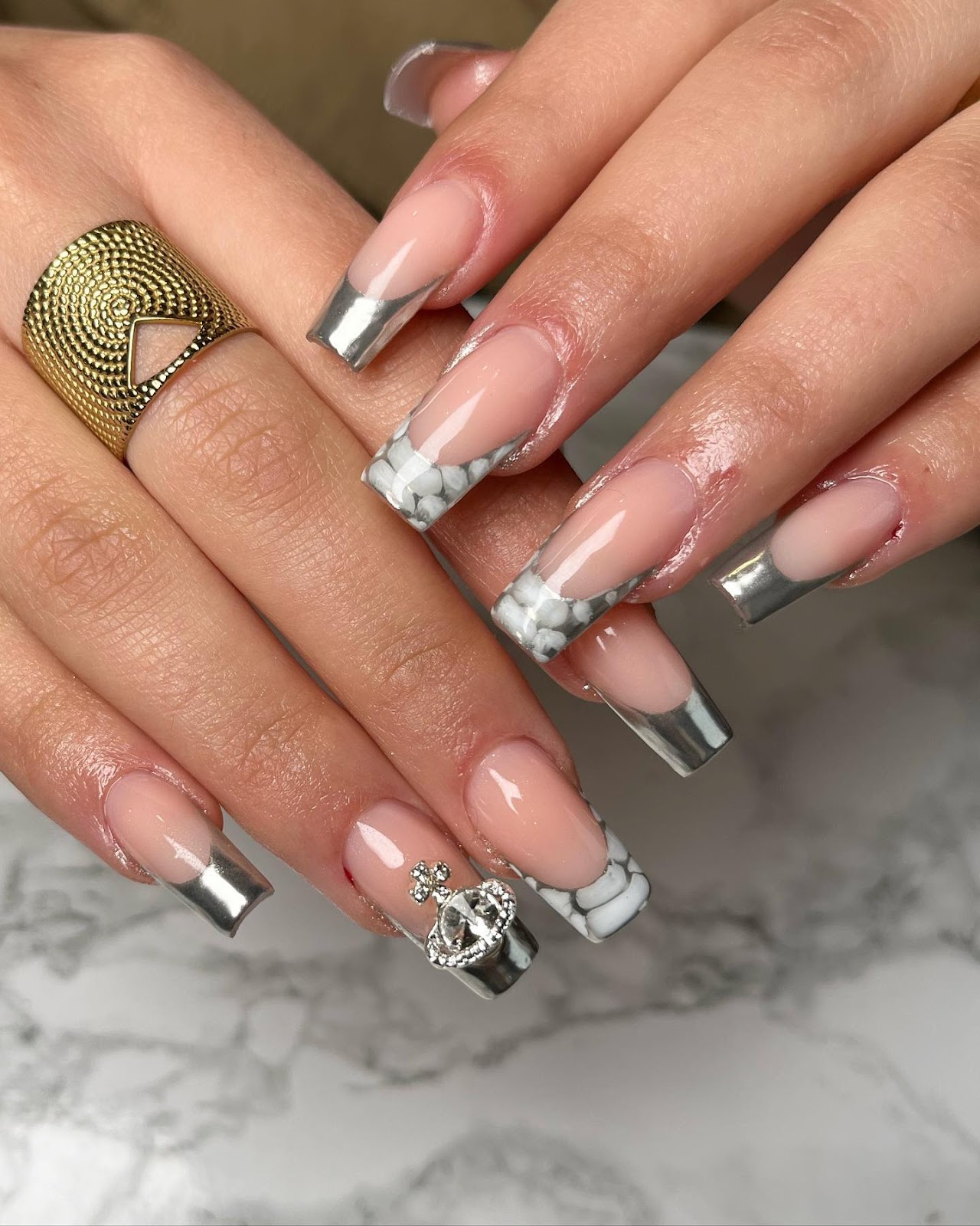 Metallic French Tips