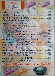 Ahuja Ice Cream menu 3