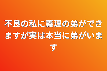 不良の私に義理の弟ができますが実は本当に弟がいます