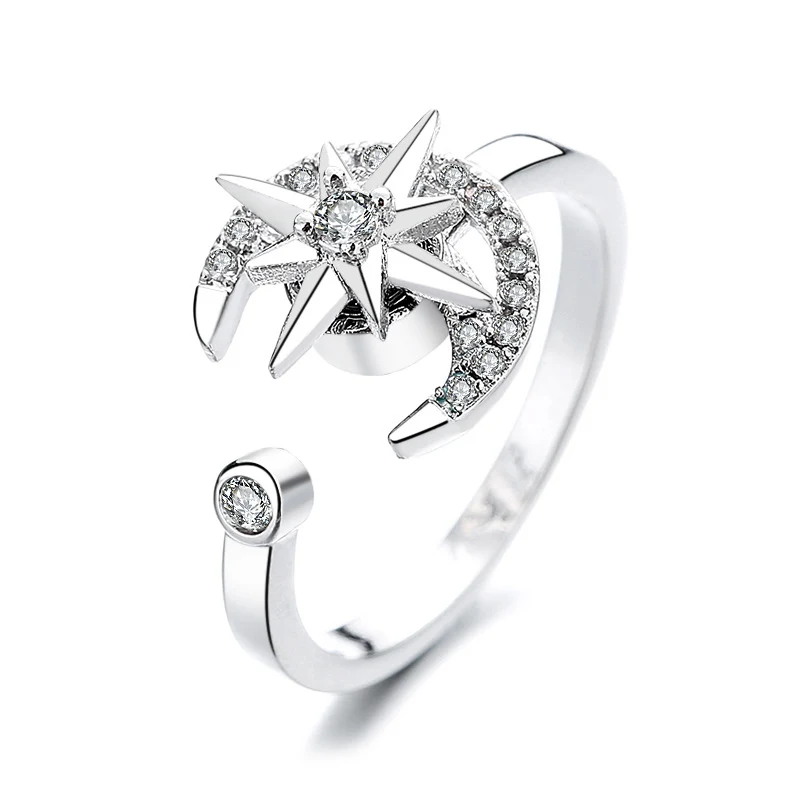 Anel Spinner para Mulheres Flor Abelha Elegante Ajustável Alívio de Estresse Acessório Gótico Feminino Joia da Moda