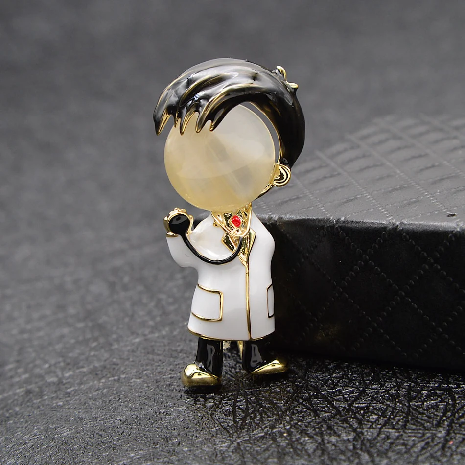 Cross-Border Brooch Wish White Stone Enamel Collar Pin High-End Cute Cartoon Dripping Brooch European and American Forei