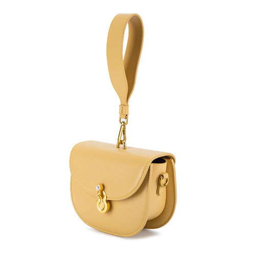 Title 5, Saddle Bag Fashion Handbag With Pearl Lock. A s...