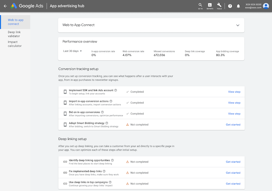 An overview of the app advertising hub in Google Ads