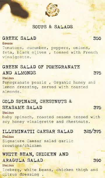 Cafe Illuminatii menu 