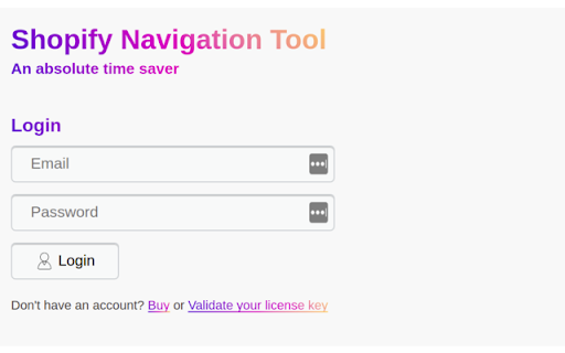 Shopify Navigation Tool