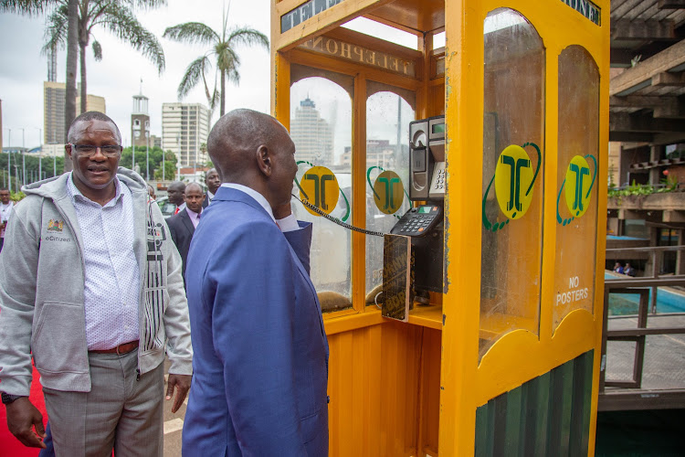 President William Ruto and ICT CS Eliud Owalo at KICC where he unveiled the digital government services on June 29, 2023