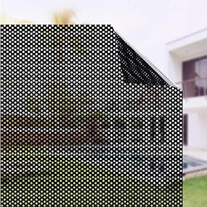Autocolant perforat geamuri, Negru, 45 x 300 cm