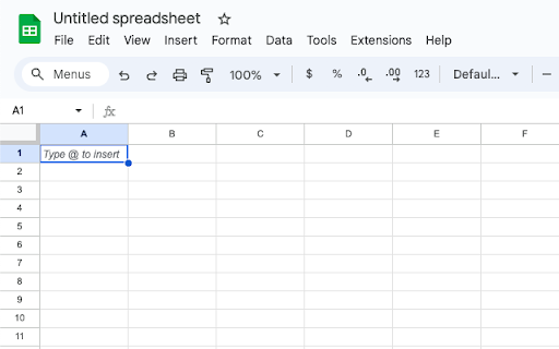 Create a new Spreadsheet