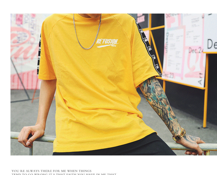 Summer men's letters simple short sleeve