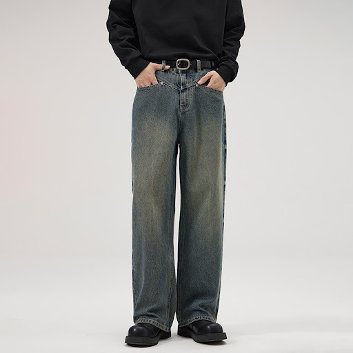 Title 2, American Retro Washed Decorative Flower Jeans F...