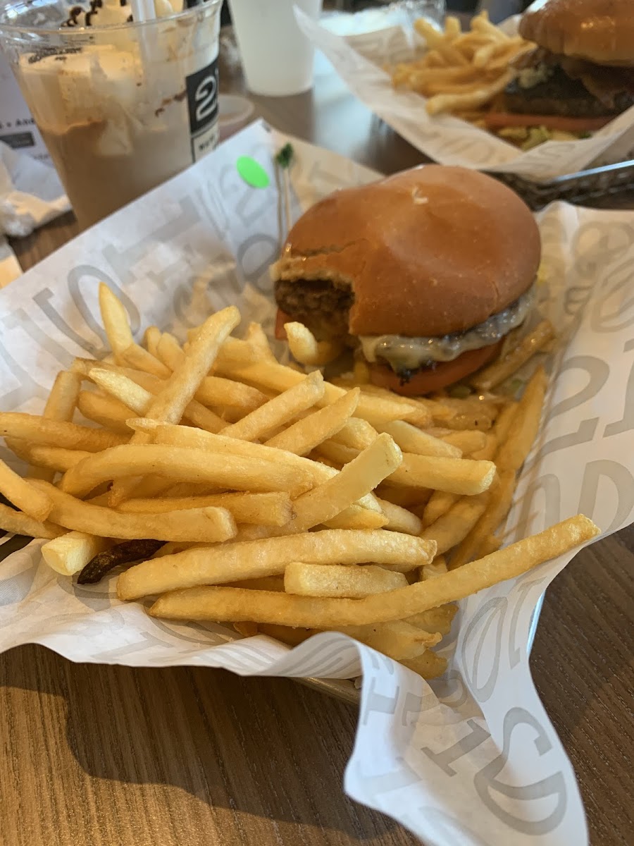 So often - stuck with a plain cheese Burger- but here you can have a really tasty signature burger this one a Shroom -  including caramelised onions and mushroom