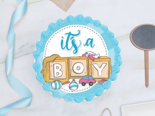 It's A Boy Photo Cake