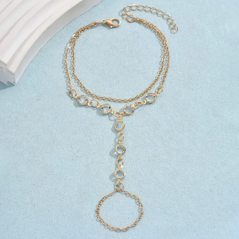 Europäisch-amerikanischer minimalistischer Armbandring mit Kristall im Luxus-Handschuh-Stil. Cross-Border-Trendschmuck für Damen.